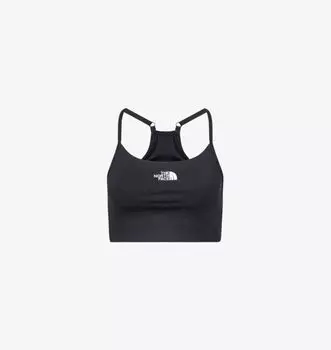 Спортивный бюстгальтер из эластичного трикотажа с фирменным принтом Flex The North Face, черный
