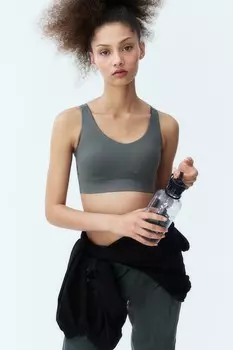Спортивный бюстгальтер из материала drymove с высокой поддержкой H&M, серый