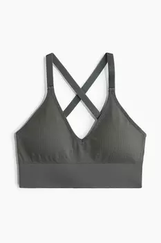 Спортивный бюстгальтер из материала Drymove средней поддержки H&M, серый