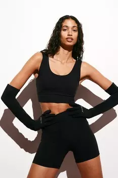 Спортивный бюстгальтер из материала softmove средней поддержки H&M, черный