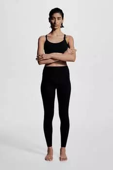 Спортивный бюстгальтер из материала softmove средней поддержки H&M, черный