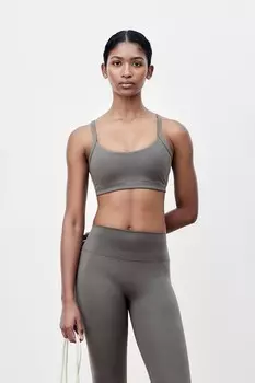 Спортивный бюстгальтер из материала softmove средней поддержки H&M, серый