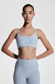 Спортивный бюстгальтер из материала softmove средней поддержки H&M, голубой