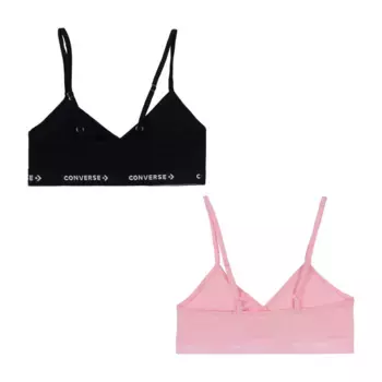 Спортивный бюстгальтер Конверс Converse, цвет Sunrise Pink + Black