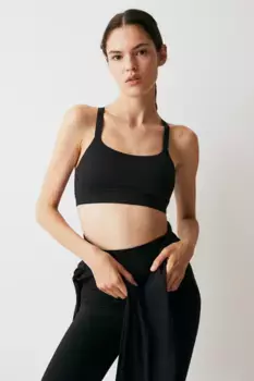 Спортивный бюстгальтер light support от softmove H&M, черный