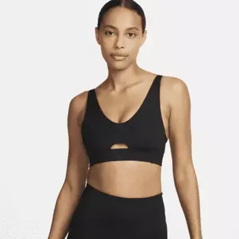 Спортивный бюстгальтер Nike Indy Plunge Cutout, цвет Black/Dark Smoke Grey