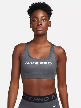 Спортивный бюстгальтер Nike W NP SWSH LGT SPT AOP BRA, серый