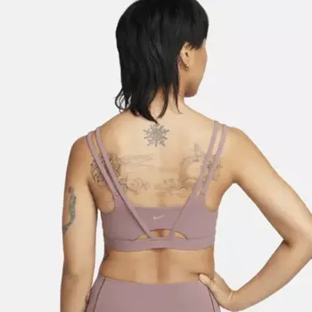 Спортивный бюстгальтер Nike Zenvy Strappy, цвет Smokey Mauve/White