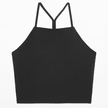 Спортивный бюстгальтер Oysho Low Back Strappy Comfortlux Tank, черный