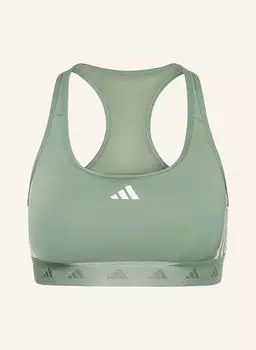 Спортивный бюстгальтер performance powerreact hyperglam Adidas, зеленый