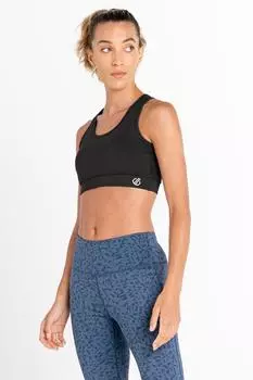 Спортивный бюстгальтер Q-Wic Plus с низкой ударной нагрузкой Swift из переработанного сырья Dare 2b, черный