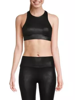 Спортивный бюстгальтер Racerfront из искусственной кожи Sage Collective, черный