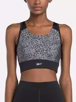 Спортивный бюстгальтер Reebok RUNNING AOP, черный