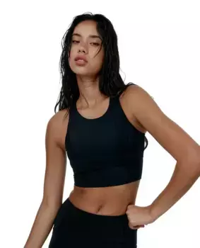 Спортивный бюстгальтер с борцовской спиной и высокой поддержкой Black Limba, черный