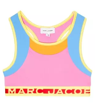 Спортивный бюстгальтер с цветными блоками и логотипом Marc Jacobs, оранжевый