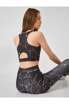 Спортивный бюстгальтер с детализацией сзади Koton, черный