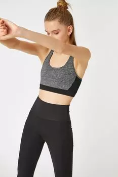 Спортивный бюстгальтер с контрастами Koton, черный