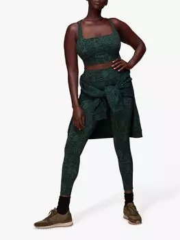 Спортивный бюстгальтер с квадратным вырезом и животным принтом Whistles, зеленый