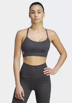 Спортивный бюстгальтер с легкой поддержкой Adidas, серый