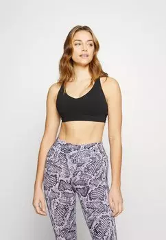 Спортивный бюстгальтер с легкой поддержкой Athleta, черный