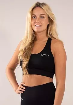 Спортивный бюстгальтер с легкой поддержкой Divina, черный