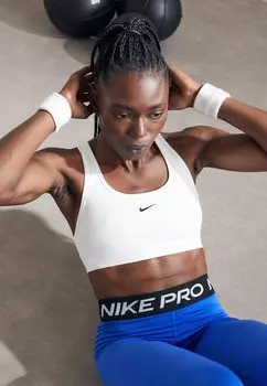 Спортивный бюстгальтер с легкой поддержкой Nike, белый/черный