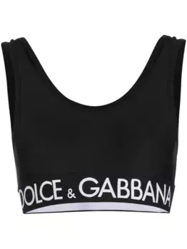 Спортивный бюстгальтер с логотипом DOLCE & GABBANA, черный