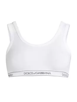 Спортивный бюстгальтер с логотипом DOLCE&GABBANA, белый