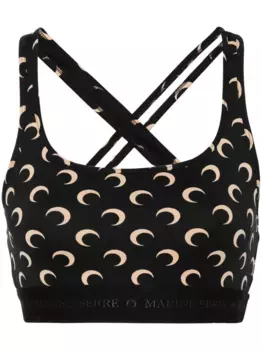 Спортивный бюстгальтер с логотипом Marine Serre, черный