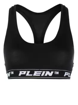 Спортивный бюстгальтер с логотипом Philipp Plein, черный