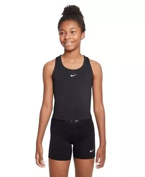 Спортивный бюстгальтер с логотипом Swoosh для больших девочек Dri-FIT Nike, черный