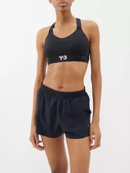 Спортивный бюстгальтер с логотипом Y-3, черный