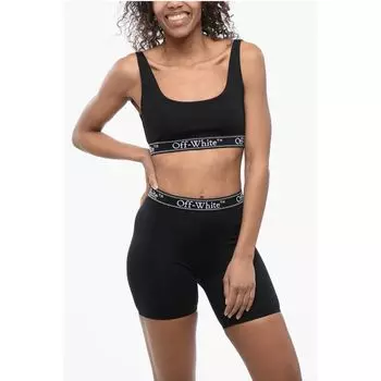 Спортивный бюстгальтер с резинкой с логотипом Off-White, Black
