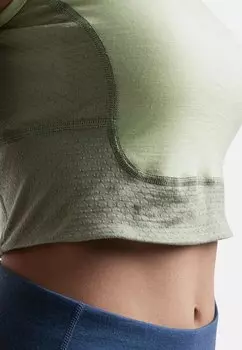 Спортивный бюстгальтер с сильной поддержкой Natural Light Weight Zoneknit Cropped Graphic Icebreaker, светло-зеленый