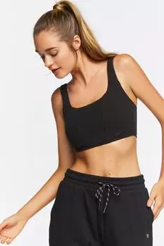 Спортивный бюстгальтер с удлиненным корсетом Forever 21, черный