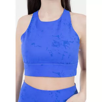 Спортивный бюстгальтер с воротником стойкой - с принтом SPYDER, цвет blau