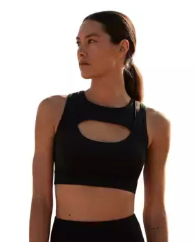 Спортивный бюстгальтер с вырезами Ysabel Mora, черный