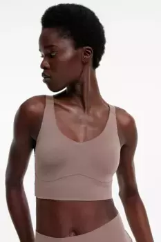 Спортивный бюстгальтер с высокой поддержкой drymove H&M, бежевый