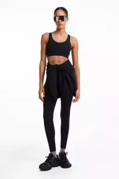 Спортивный бюстгальтер с высокой поддержкой drymove H&M, черный