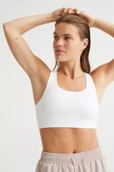 Спортивный бюстгальтер с высокой поддержкой H&amp;M, белый