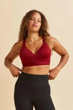 Спортивный бюстгальтер с высокой поддержкой H&amp;M, темно-красный