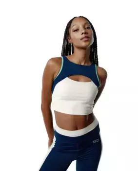 Спортивный бюстгальтер с высокой поддержкой и закрытой спиной Black Limba, тёмно-синий