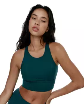 Спортивный бюстгальтер с высокой поддержкой и гоночной спиной Black Limba, темно-зеленый