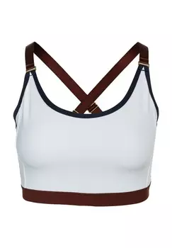 Спортивный бюстгальтер SASHAM W в стильном дизайне колор-блок ENDURANCE ATHLECIA, цвет 2101 Dark Sapphire