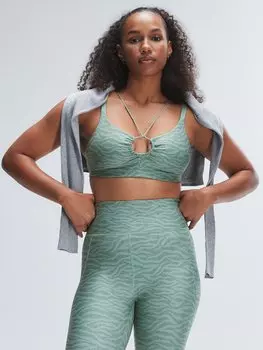 Спортивный бюстгальтер Savage X Fenty Wildcat Low-Impact, цвет Willow Green Tiger Stripe Print