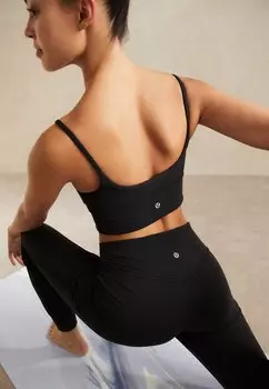 Спортивный бюстгальтер со средней поддержкой Sweetheart lululemon, черный