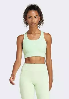 Спортивный бюстгальтер средней поддержки adidas Performance, цвет semi green spark