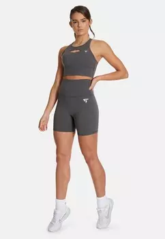 Спортивный бюстгальтер средней поддержки BRISK HIGH NECK SQUATPROOF, антрацит