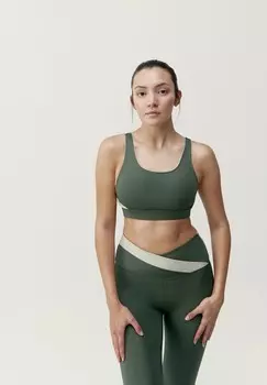 Спортивный бюстгальтер средней поддержки DUO Born Living Yoga, темно-зеленый