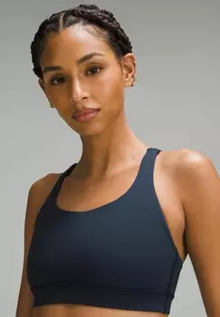 Спортивный бюстгальтер средней поддержки ENERGY lululemon, темно-синий
